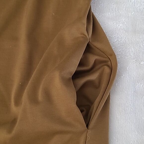 Who What Wear Women's Small Shirt Dress Brown Ruffle Long Sleeve Mock Neck Boho - Picture 12 of 16